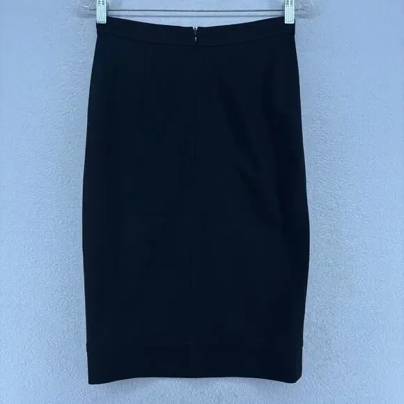 TRINA TURK Skirt M Straight Pencil Zip Back Lined Modal Stretch Career Black - Picture 2 of 14